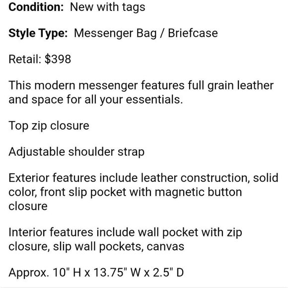 Boconi Garth Urban Messenger Bag in Conyac Full Grain Leather - Picture 16 of 16